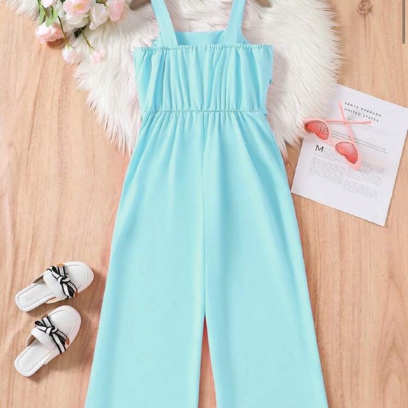 Kids Light Blue Ruffle One Piece - Picture 2 of 3